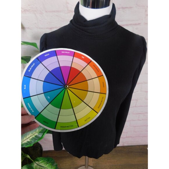 Cyrus Essentials Black Ribbed Turtleneck Long Sleeve Stretch Classic S - Picture 6 of 9